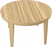 Rozkladací okrúhly stôl do obývacej izby, drevený dub bianco Paolo