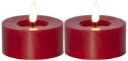 STAR TRADING Čajová LED sviečka Flamme Flow Red 7 cm – sada 2 ks