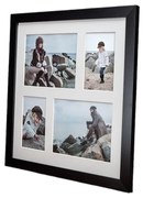 Čierny rámik na 4 fotografie Styler Narvik, 39 × 39 cm