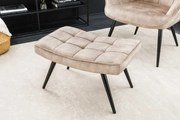 Moderný taburet Malmö zamat šampanská béžová 60cm