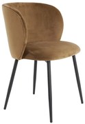 Hnedá zamatová jedálenská stolička Elyna - Light & Living