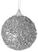 VIANOČNÁ BANKA NA STROMČEK SADA 4 KS (FI) 8 CM STRIEBORNÁ