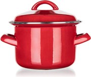 Smaltovaný hrniec s pokrievkou Red MILTON 5,9 l
