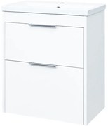 Mereo Mereo, Vigo, kúpeľňová skrinka s keramickým umývadlom, 61 cm, biela, dub, MER-CN311