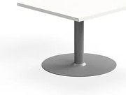 Konferenčný stolík VERTICUS, 700x700x500 mm, biela/strieborná