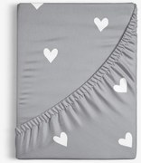 Goldea bavlnená napínacia plachta - srdiečka na sivom 80 x 160 cm