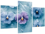 Obraz - Fialky vo vode (90x60 cm)