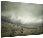 Sklenený obraz krajiny pred búrku (70x50 cm)