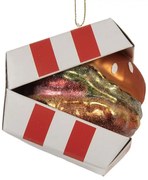 Vianočná sklenená závesná ozdoba hamburger - 7*7*8 cm