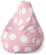 Sablio Sedací vak Pear Biele bodky - 140 x 100 x 25 cm