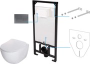 Deante Peonia, závesný WC set 6v1 pod omietku, biela-grafitová, DEA-CDET6ZPW