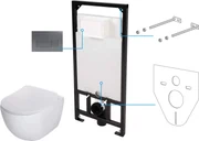 Deante Peonia, závesný WC set 6v1 pod omietku, biela-grafitová, DEA-CDET6ZPW