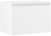 Mexen Rivel, kúpeľňová skrinka 70 cm s hornou časťou, 1 zásuvka, drážkovaná, biela matná, 91A20-07047-1-BFC01
