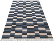 DY Modrý koberec s geometrickým vzorom Blanka 01 N Rozmer: 160x220 cm