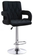 LuxuryForm DESIGN Barová stolička BOSTON VELUR na striebornom tanieri - čierna