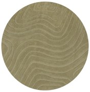 Kaki ručne tkaný vlnený okrúhly koberec ø 160 cm Mesmerise Sage – Flair Rugs