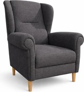 Tmavosivé kreslo ušiak Swan – Ropez