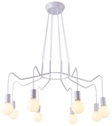 Luster na lanku BASSO 8xE27/40W/230V biela