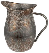 Šedý plechový dekoračný džbánok - 19*13*19 cm