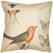 Povlak na vankúš s vtáčikom a motýle - 43 * 43 cm