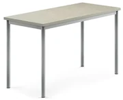 Stôl SONITUS, 1200x600x720 mm, linoleum - svetlošedá, strieborná
