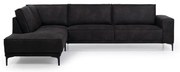 Antracitová rohová pohovka z imitácie kože (ľavý roh) Copenhagen – Scandic