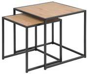 Sada konferenčných stolíkov SARON 2 ks dub/čierna