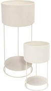 Súprava kovových stojanov na kvety Navelli biela, 2 ks