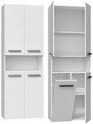 Kúpeľňová skrinka s košom Houseland Nelly matná biela