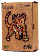 017525 3D drevené puzzle handmade - Levíča A4