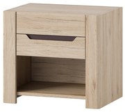 Nočný stolík Dessum 52 (dub sanremo + hnedá). Akcia -21%. Vlastná spoľahlivá doprava až k Vám domov. 1068142