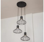 Luster na lanku SOLANO 3xE27/15W/230V čierna/zlatá