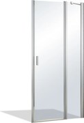 Roltechnik Outlet Jednokrídlové sprchové dvere s pevnou časťou LYP2A pre inštaláciu do niky, strieborná - bez vaničky ROTH-Variant: šírka: 90 cm - (L…