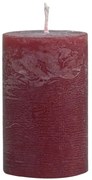 Červená široká sviečka Rustic pillar red - Ø 5*8cm/ 16h
