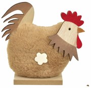 Veľkonočná dekorácia Plyšová sliepočka, 15 x 14 x 3 cm