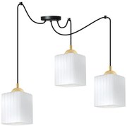 Závesné svietidlo Riffle Square Spider, 3x biele sklenené tienidlo, b/g