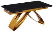 Stôl MATEO 160–240 cm čierny mramor/zlatý
