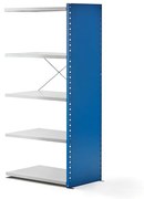 Policový kovový regál MIX, prídavná sekcia, 1740x800x500 mm, modrá, šedá