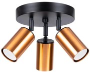 Sollux SL.1377 - Bodové svietidlo WINX 3xGU10/10W/230V čierna/meď