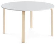Stôl ELTON, Ø 1200x640 mm, laminát - biela, breza