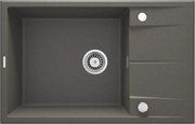 Deante Eridan, granitový drez na dosku 780x500x210 mm Z/O, 3,5" + priestorovo úsporný sifón, 1-komorový, antracitová metalíza, ZQE_T11B