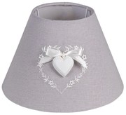 Šedé tienidlo s bielym srdiečkom Jessye - Ø 22*15 cm / E27