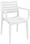 ARTEMIS záhradná stolička s podrúčkami white