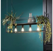 ONLI - Luster na lanku s poličkou JEFFER 4xE27/22W/230V čierna