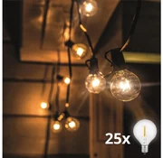 Brilagi - LED Vonkajšia dekoračná reťaz GIRLANDA 25xE12 20m čierna IP44 teplá biela BG0667