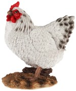 Záhradná figúrka z polyresinu Chicken, 19 cm, biela