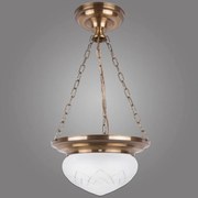 Kemar RI/PL/W/M - Luster na reťazi RINAMA 1xE27/100W/230V mosadz