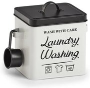 Kovový úložný box na prací prášok s dávkovačom LAUNDRY
