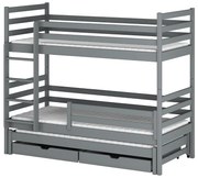 Poschodová posteľ Luk 80x160 cm sivá