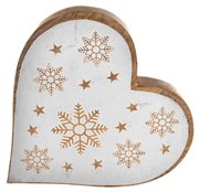 InDecor Vianočné srdce z mangového dreva White, 25 x 4 x 25 cm